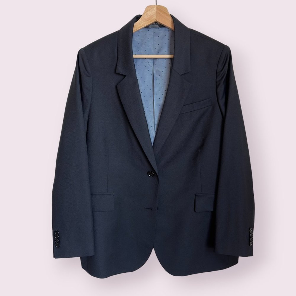 NWOT -  INDOCHINO Women Blazer Black Wool Jacket Size 14-16